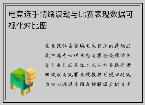 电竞选手情绪波动与比赛表现数据可视化对比图